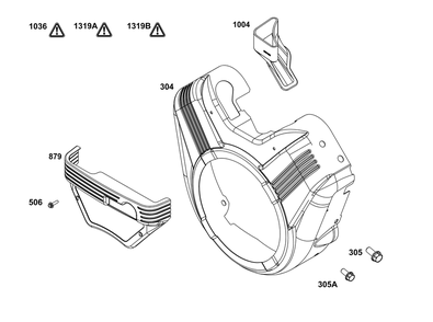 Blower Housing Group Diagram and Parts List for 296442-0012-H5 200000 - 399999 Briggs and Stratton Engine